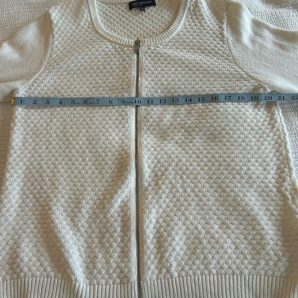 Jones New York Signature Women’s White Textured Lightweight Cardigan Extra Large - Picture 6 of 7